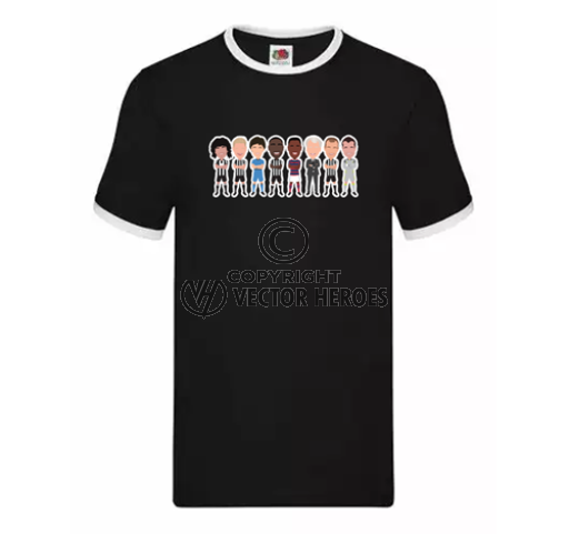 Newcastle Legends Black Contrast T-Shirt
