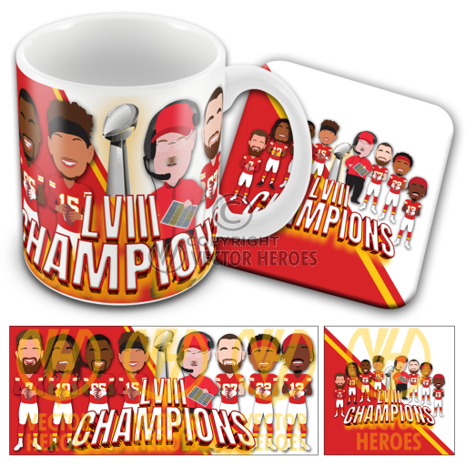 Chiefs Champions Mug & Coaster Set 2023-2024 LVIII