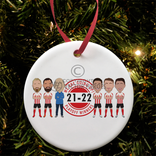 Sunderland League 1 Play Off Winners 2022 Christmas Tree Decoration Ceramic Bauble