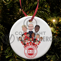 Nottingham Forest Championship Play Off Winners 2022 Christmas Tree Decoration Ceramic Bauble Design 2