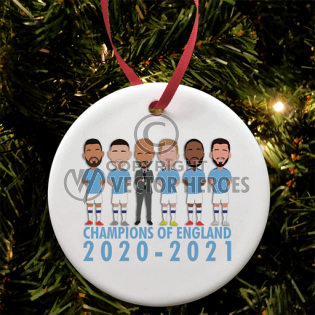 Man City Champions Of England 2021 Christmas Tree Decoration