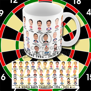 Darts World Champions 1994 - 2024 Vector Heroes Mug 