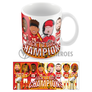 Chiefs Back To Back Champions 2023 & 2024 Mug Kansas City 