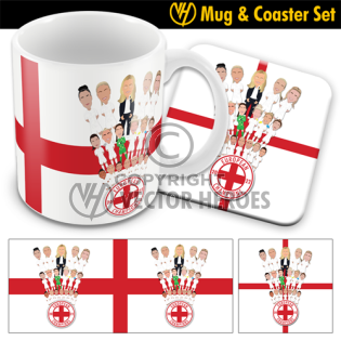 England Champions Of Europe 2022 Printed Mug & Coaster Set  Euros Winners Design 2