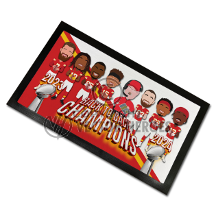 Chiefs Champions 2023-2024 Bar Runner Mat LVIII Black Background 44x25cm